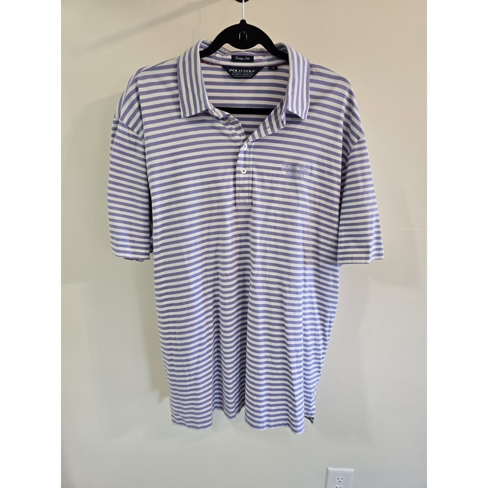 Polo Golf Ralph Lauren‎ Striped Cotton Shirt Sandy Lane Barbados Sz XL